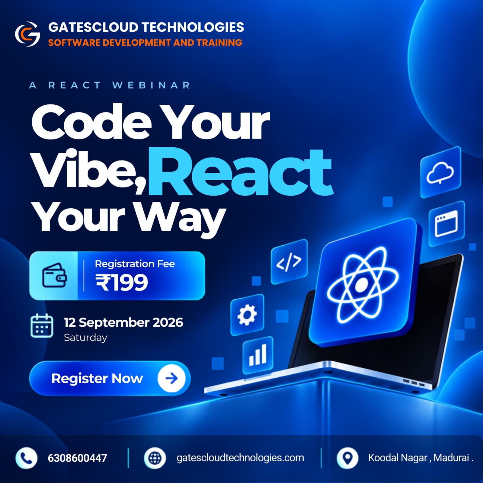 React webinar poster